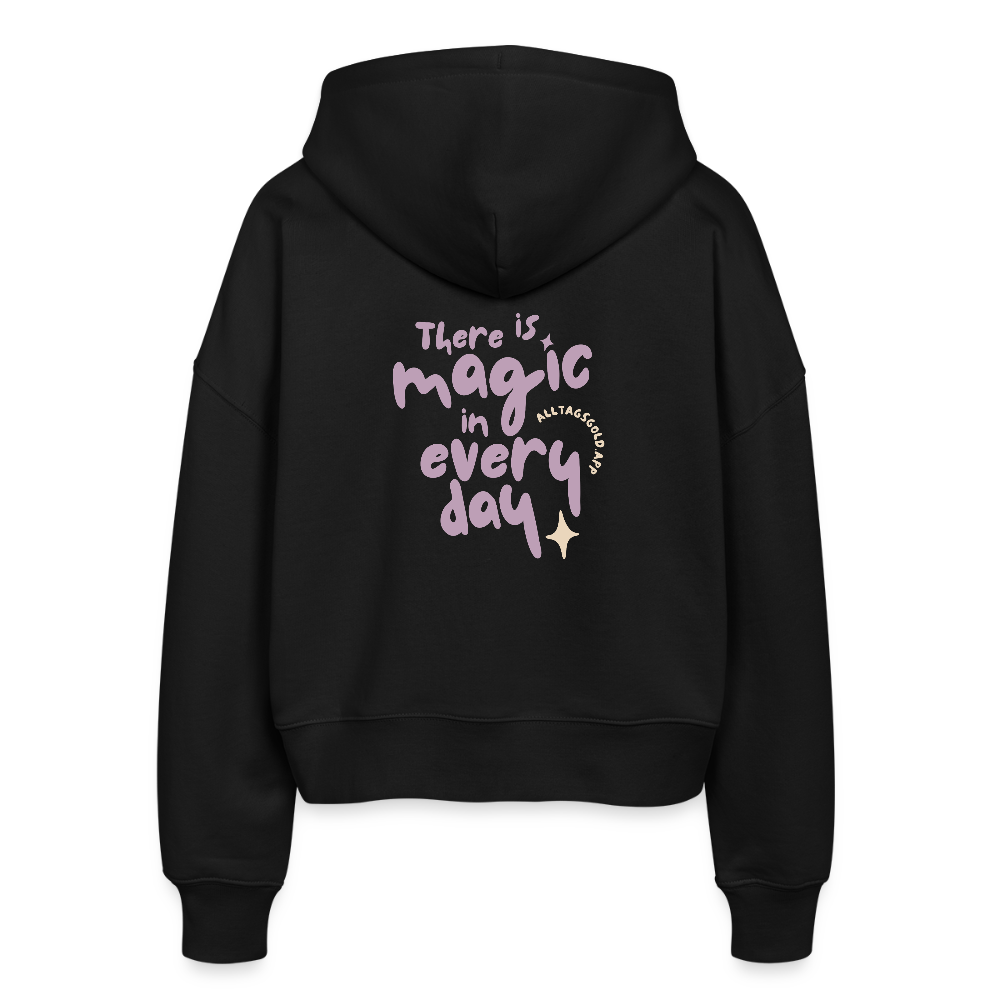 Alltagsgold SWEATJACKE MIT KAPUZE - Stanley/Stella Boxy Frauen Bio Zip Hoodie Ida - Schwarz