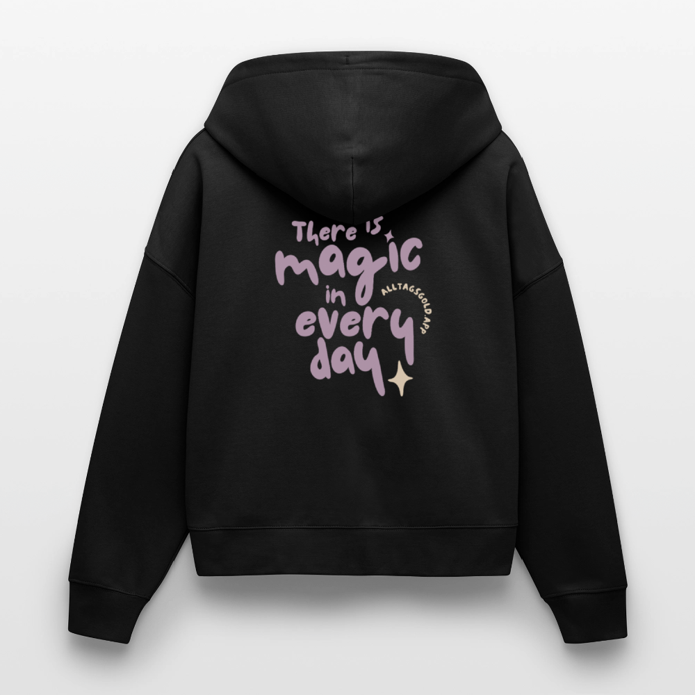 Alltagsgold SWEATJACKE MIT KAPUZE - Stanley/Stella Boxy Frauen Bio Zip Hoodie Ida - Schwarz