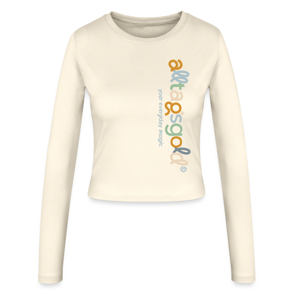 Frauen Slim Fit Langarmshirt - Creme